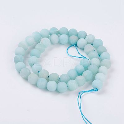 Natural Amazonite Beads Strands G-J376-19F-8mm-1