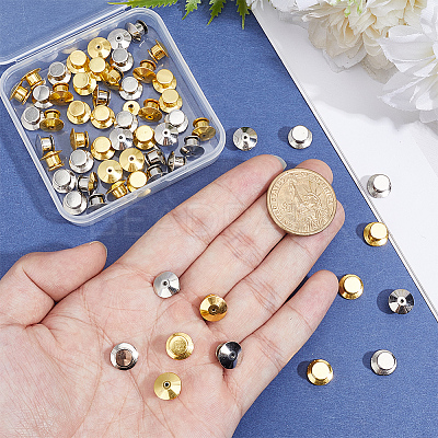 60Pcs 2 Colors Flat Round Alloy Cufflinks DIY-CY0002-51-1