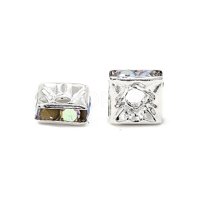Brass Rhinestone Spacer Beads RSB072-02S-1