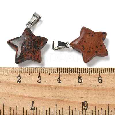Natural Mahogany Obsidian Pendants G-B127-12P-01-1