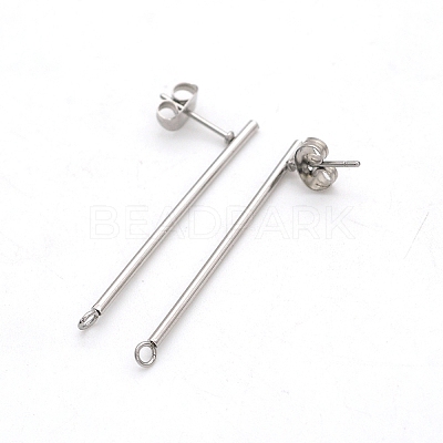 304 Stainless Steel Stud Earring Finding STAS-N090-JA713-1A-1