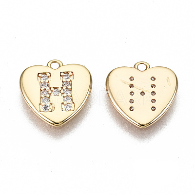 Brass Micro Pave Clear Cubic Zirconia Charms KK-N231-234H-NF-1