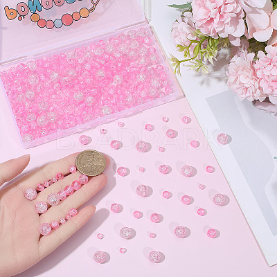 450Pcs 4 Styles Spray Painted Crackle Glass Beads CCG-PA0001-09E-1