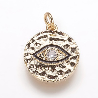 Hammered Brass Pendants KK-K207-02G-1