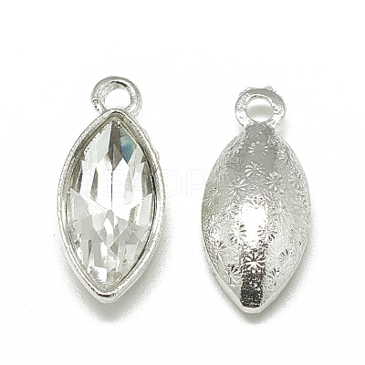 Alloy Glass Pendants PALLOY-T041-7x15mm-01-1