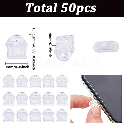 50pcs PVC Plastic Mobile Dustproof Plugs FIND-SC0013-60B-1