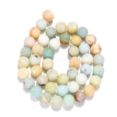 Natural Flower Amazonite Beads Strands X-G-G692-01F-8mm-1