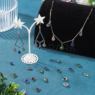 20Pcs Faceted Glass Charms RGLA-TADJ0001-01E-1