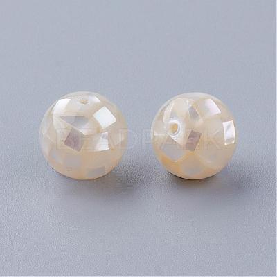 Natural White Shell Beads SSHEL-Q298-16mm-08-1