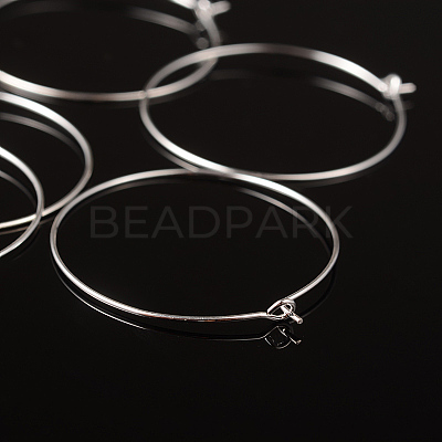 Silver Color Plated Brass Earring Hoops X-EC067-4S-1