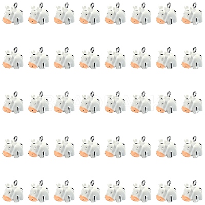 40Pcs Opaque Resin Animal Pendants RESI-SZ0003-29-1