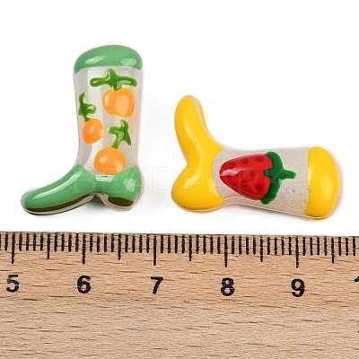 Boot Baking Paint Glass Enamel Beads LAMP-C020-02-1