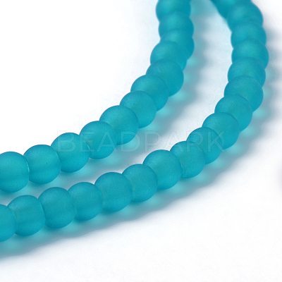Baking Paint Transparent Glass Bead Strands GLAA-S031-4mm-37-1
