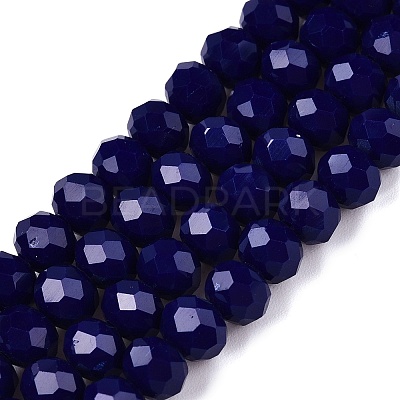 Opaque Solid Color Imitation Jade Glass Beads Strands EGLA-A044-P6mm-D07-1