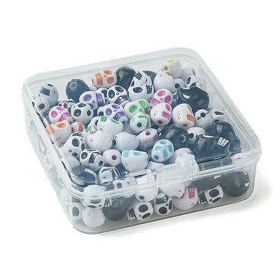 130Pcs 3 Styles Craft Style Acrylic Beads OACR-FS0001-69-1