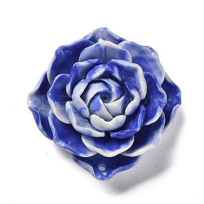 Synthetic Shell Dyed Carved Flower Connector Charms SHEL-D081-01C-1