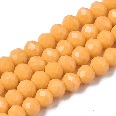 Opaque Solid Color Glass Beads Strands EGLA-A034-P6mm-D21-1
