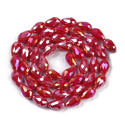 Opaque Solid Color Electroplate Glass Beads Strands LS-EGLA-N013-P10mm-B07-1
