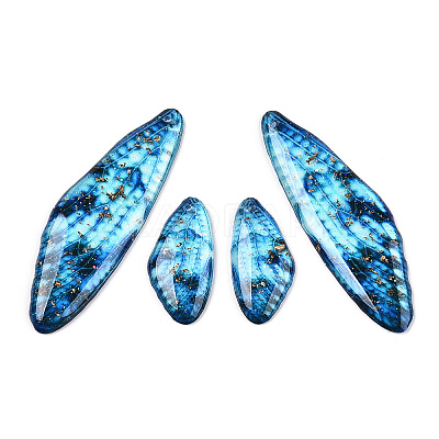 Transparent Resin Wing Earrings Pendants FIND-TAC0006-58B-1