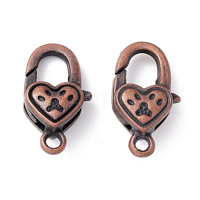 Tibetan Style Alloy Lobster Claw Clasps TIBE-T002-27R-NR-1