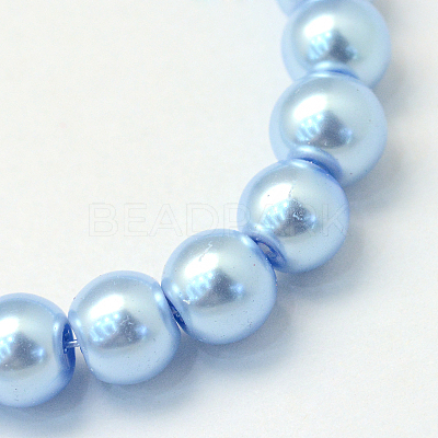 Baking Paint Pearlized Glass Pearl Round Bead Strands X-HY-Q003-4mm-24-1