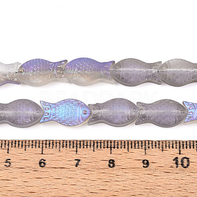 Frosted Glass Beads Strands X-GLAA-T023-40C-04-1