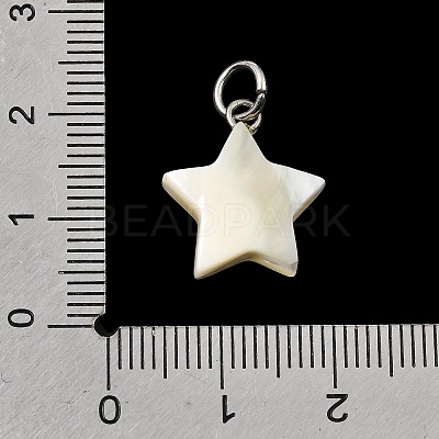 Natural White Shell & Crystal Rhinestone Pendants SH-CBAC52B-01B-1