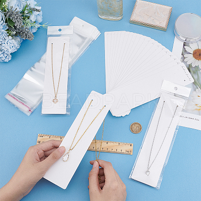 Rectangle Necklace Display Sets Cardboard Paper Cards NDIS-NB0001-03-1