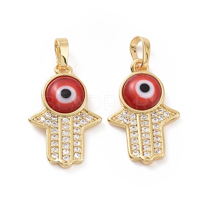 Brass Micro Pave Cubic Zirconia Pendants ZIRC-F136-02G-1