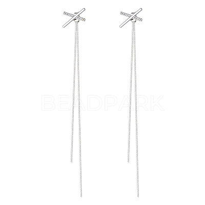 Alloy & Rhinestone Tassel Stud Earrings WG71275-01-1