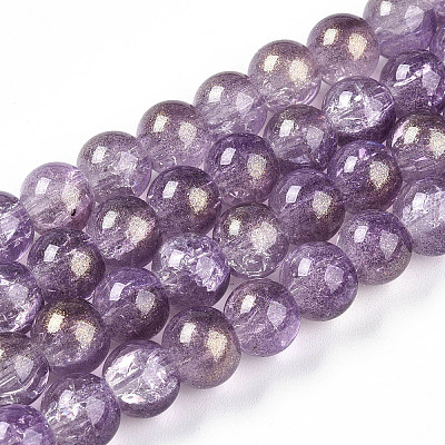 Transparent Crackle Glass Bead Strands X-GLAA-T025-8mm-02E-1