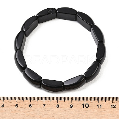 Natural Obsidian Bead Stretch Bracelets for Women Men BJEW-C097-02A-19-1