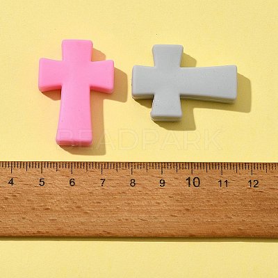 5Pcs 5 Colors Cross Silicone Focal Beads SIL-FS0001-07-1