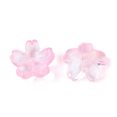Baking Paint Transparent Glass Bead Caps DGLA-N014-06A-06-1