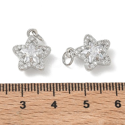 Brass Micro Pave Clear Cubic Zirconia Charms LS-CU-CBA9FFD-07P-1