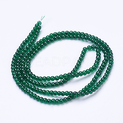 1 Strand Dark Green Transparent Crackle Glass Round Beads Strands X-CCG-Q001-4mm-17-1