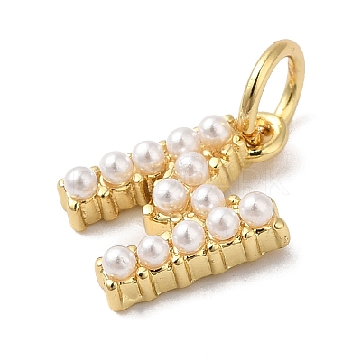 Rack Plating Brass with ABS Plastic Imitation Pearl Charms KK-B092-30M-G-1
