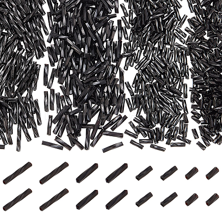 1600Pcs 4 Styles Glass Twisted Bugle Beads SEED-PH0002-09A-1