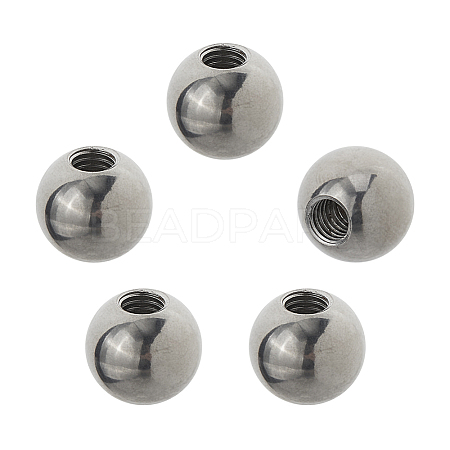 5Pcs 304 Stainless Steel Round Cord End Caps STAS-FH0002-40C-1