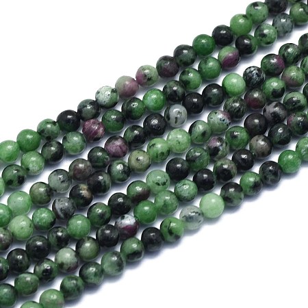 Natural Ruby in Zoisite Beads Strands G-K310-C10-4.5mm-1