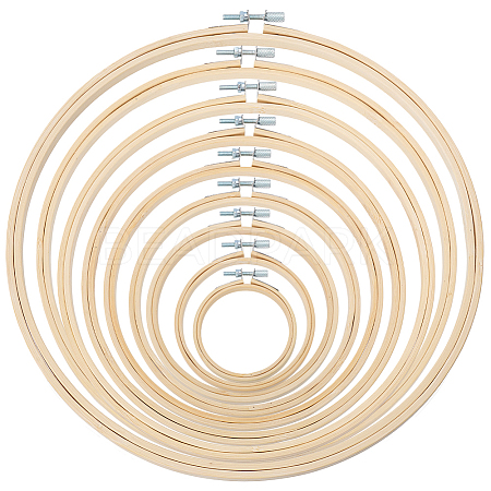 9Pcs 9 Styles Bamboo Embroidery Hoops DIY-GO0003-09-1