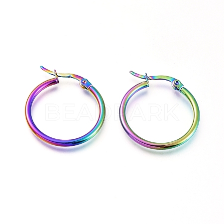 201 Stainless Steel Hoop Earrings EJEW-A052-20J-M-1