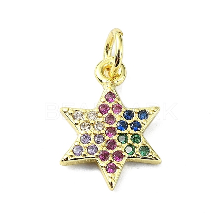 Brass Micro Pave Colorful Cubic Zirconia Pendants KK-H475-19G-11-1