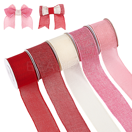 5 Rolls 5 Colors Burlap Lace Rolls OCOR-MA0001-32-1