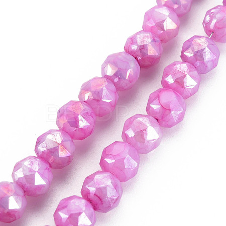 Electroplate Glass Beads Strands EGLA-T008-025E-1