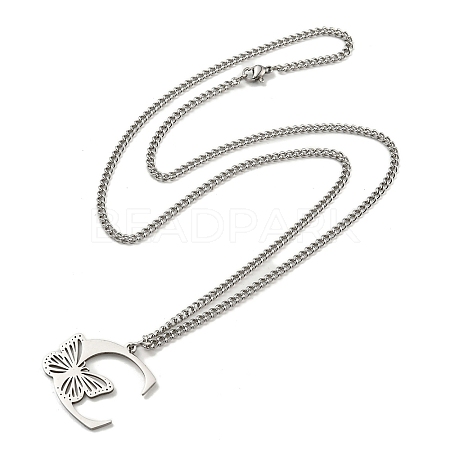201 Stainless Steel Necklaces NJEW-Q336-01C-P-1