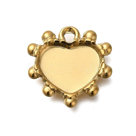 Ion Plating(IP) 304 Stainless Steel Pendant Cabochon Settings STAS-H225-08G-1