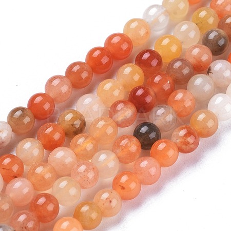 Natural Golden Silk Jade Beads Strands G-K410-07-4mm-1