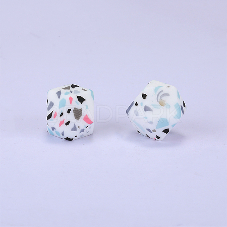 Colorful Pattern Printed Silicone Focal Beads LS-SI-JX0022A-05-1