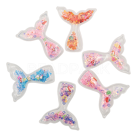 30Pcs 6 Colors Quicksand Sequin Plastic Cabochons KY-CJ0001-42-1